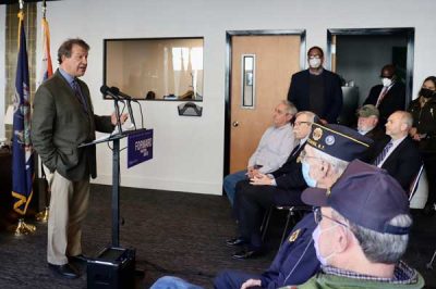 2022-WP-0301-Latimer-at-Veterans-Service-Agency-Office-Opener | The Examiner News Westchester County Executive George Latimer speaks at the opening of a veterans services office in White Plains.