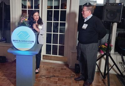 Kacy Espitia speaks to guests last Thursday night after she was announced as the 2022 Boys and Girls Club of Northern Westchester’s Youth of the Year. Martin Wilbur photo