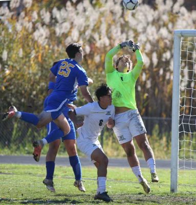 Pleasantville-goalie-Adam-Panek-eyes-a-save | The Examiner News