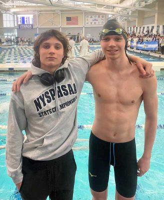 PVs-Gabe-Rzezwicki-and-Lakelands-Alex-Gorzula-NYSPHSAA-swim-meet | The Examiner News